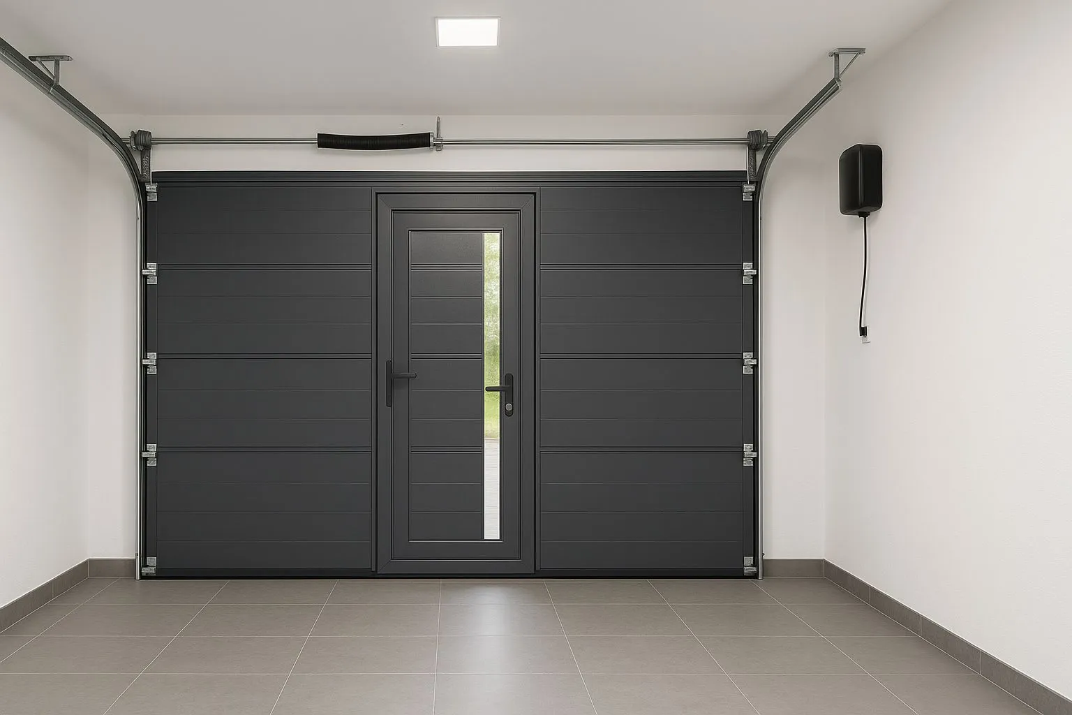 Porte de garage avec portillon , vente et pose sur Chateaugiron, Domloup, Rennes et le departement 35